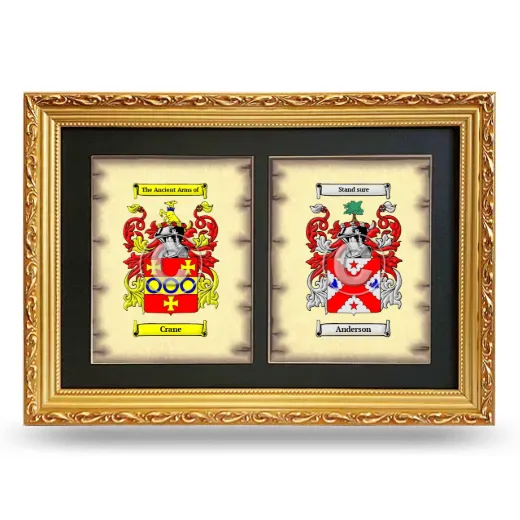 Double Coat of Arms Framed - Gold