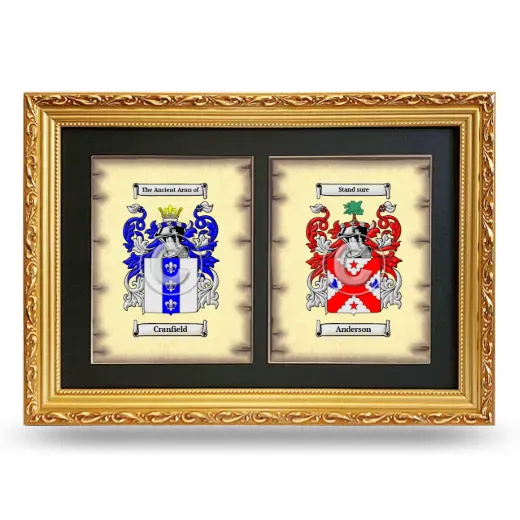 Double Coat of Arms Framed - Gold