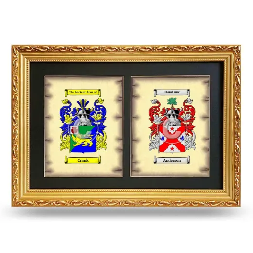 Double Coat of Arms Framed - Gold