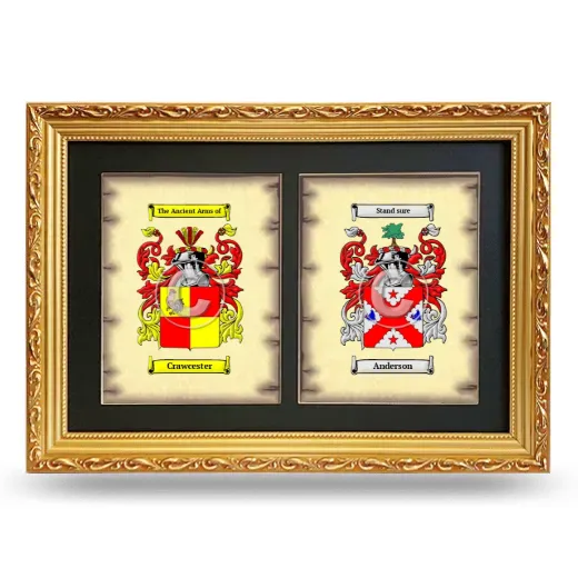Double Coat of Arms Framed - Gold