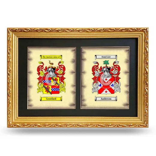 Double Coat of Arms Framed - Gold