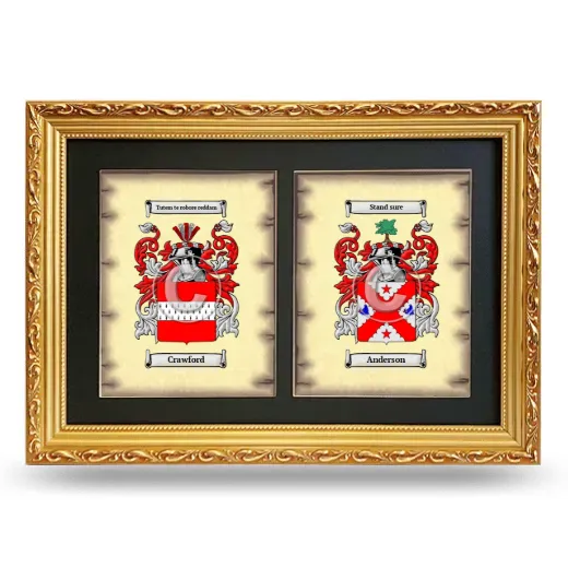 Double Coat of Arms Framed - Gold