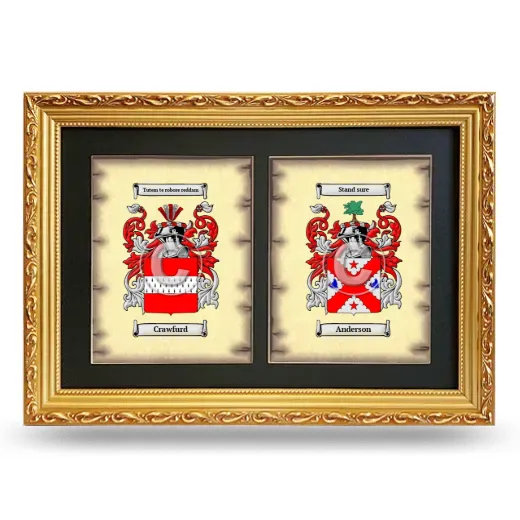 Double Coat of Arms Framed - Gold