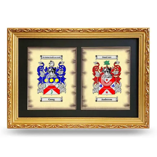 Double Coat of Arms Framed - Gold