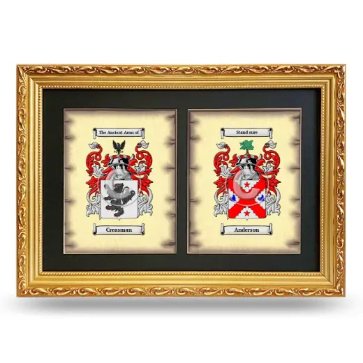 Double Coat of Arms Framed - Gold