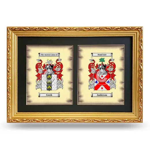 Double Coat of Arms Framed - Gold