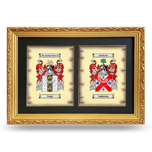 Double Coat of Arms Framed - Gold