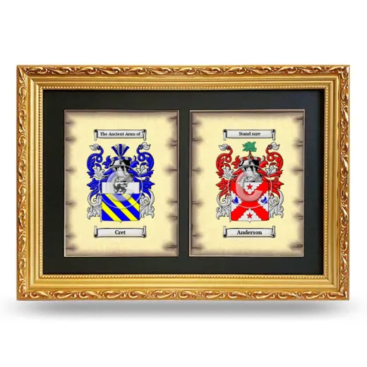 Double Coat of Arms Framed - Gold