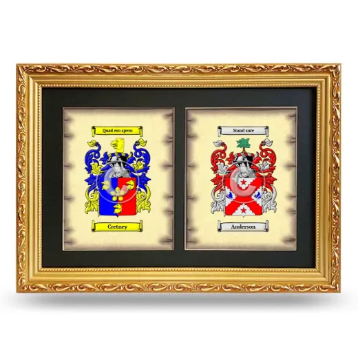 Double Coat of Arms Framed - Gold