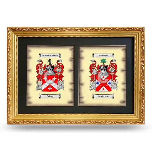 Double Coat of Arms Framed - Gold