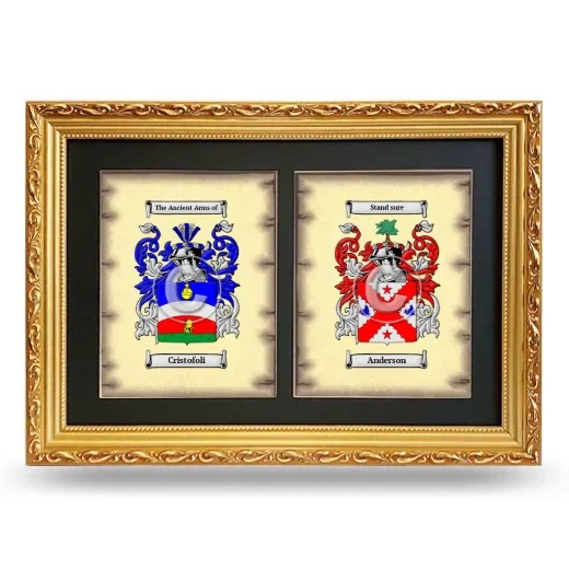 Double Coat of Arms Framed - Gold