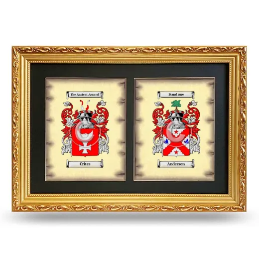 Double Coat of Arms Framed - Gold