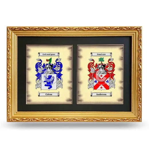 Double Coat of Arms Framed - Gold