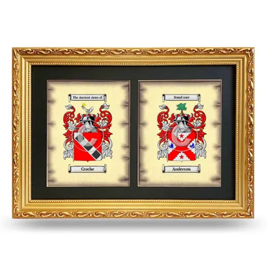 Double Coat of Arms Framed - Gold