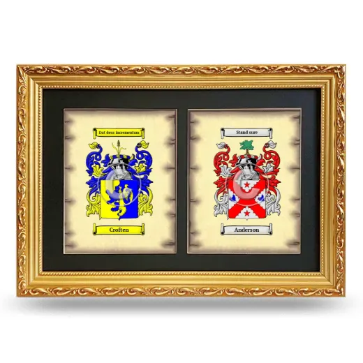 Double Coat of Arms Framed - Gold