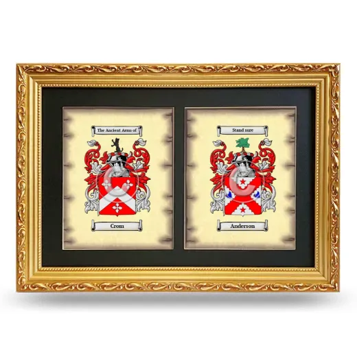 Double Coat of Arms Framed - Gold