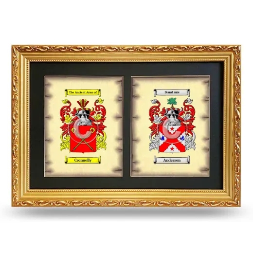 Double Coat of Arms Framed - Gold