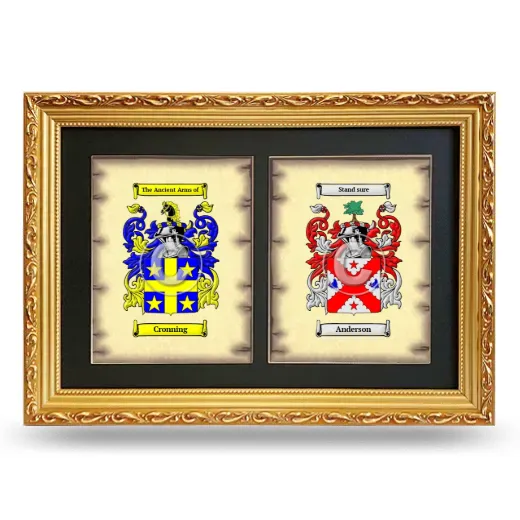 Double Coat of Arms Framed - Gold
