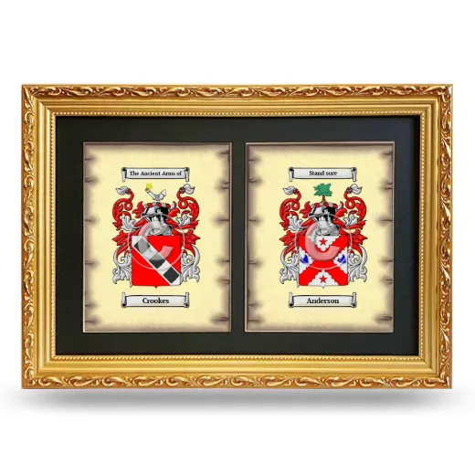 Double Coat of Arms Framed - Gold