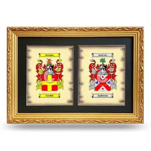 Double Coat of Arms Framed - Gold