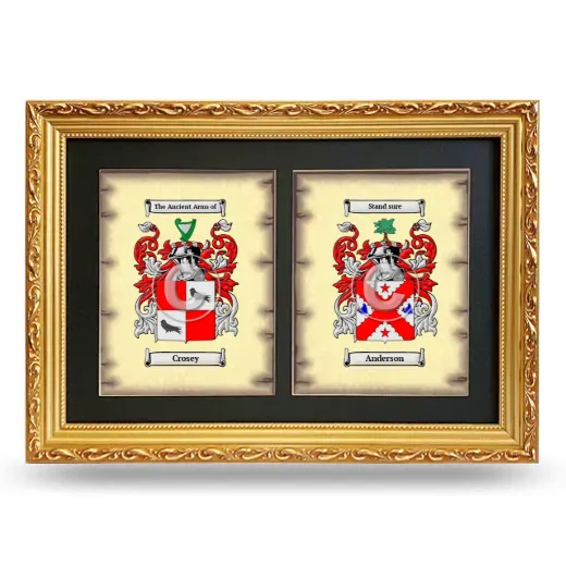 Double Coat of Arms Framed - Gold