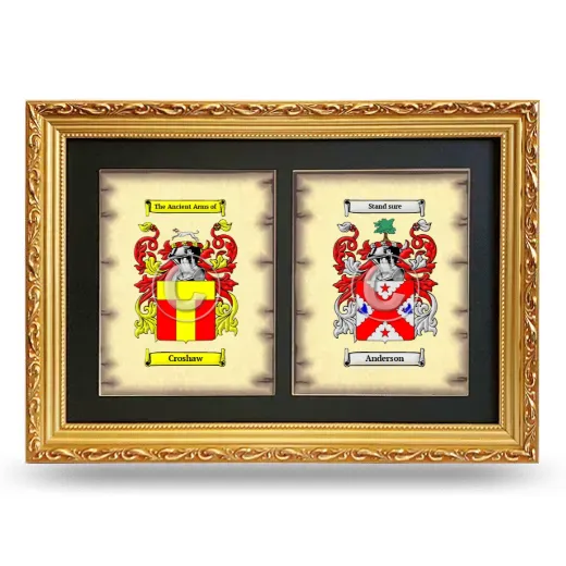 Double Coat of Arms Framed - Gold