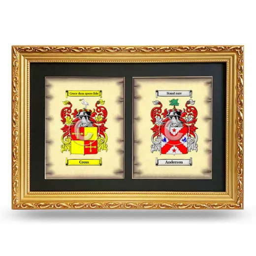 Double Coat of Arms Framed - Gold