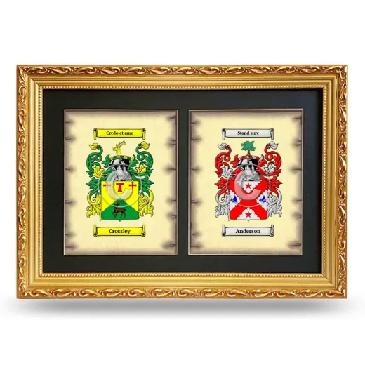 Double Coat of Arms Framed - Gold