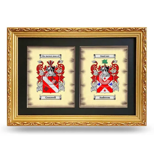 Double Coat of Arms Framed - Gold