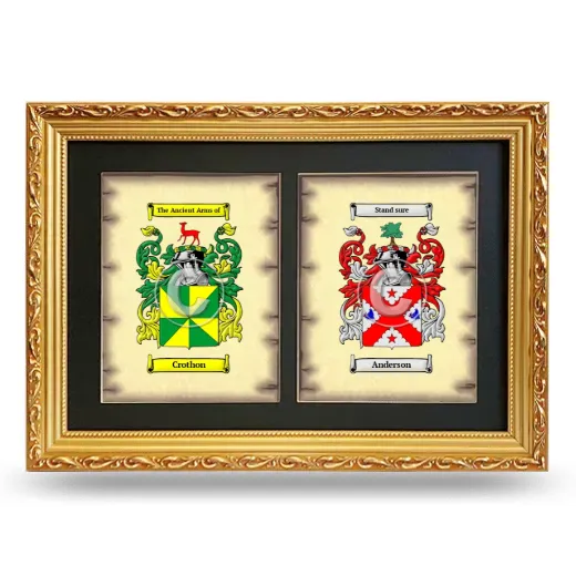 Double Coat of Arms Framed - Gold