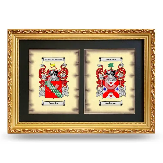 Double Coat of Arms Framed - Gold