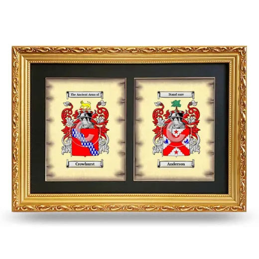 Double Coat of Arms Framed - Gold