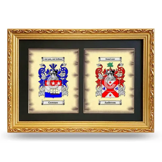 Double Coat of Arms Framed - Gold