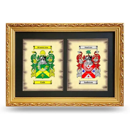 Double Coat of Arms Framed - Gold