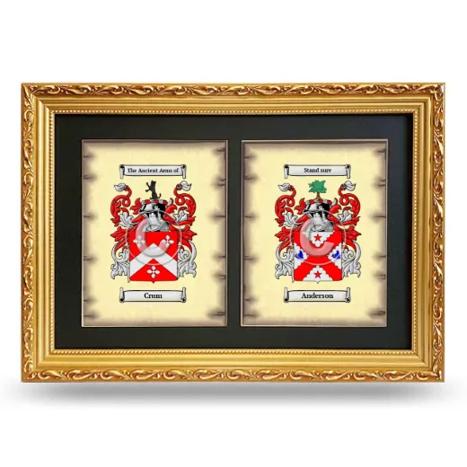 Double Coat of Arms Framed - Gold