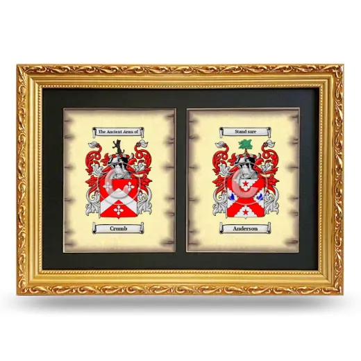Double Coat of Arms Framed - Gold