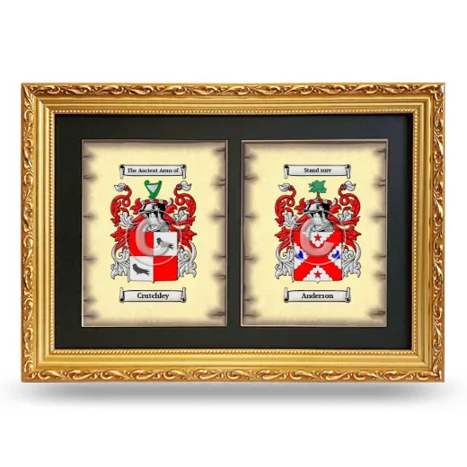 Double Coat of Arms Framed - Gold
