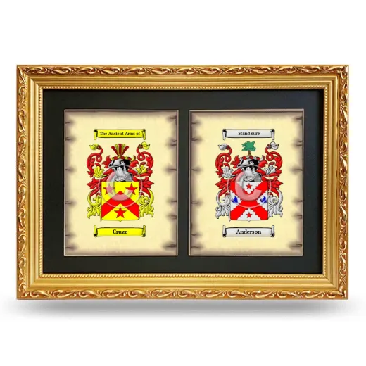 Double Coat of Arms Framed - Gold