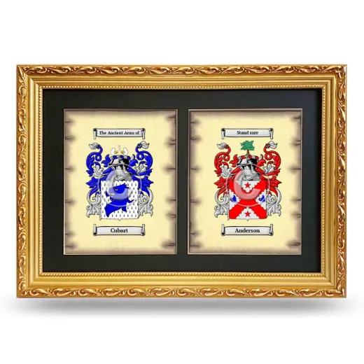Double Coat of Arms Framed - Gold