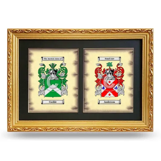 Double Coat of Arms Framed - Gold