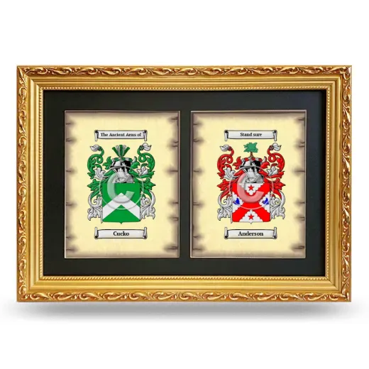 Double Coat of Arms Framed - Gold