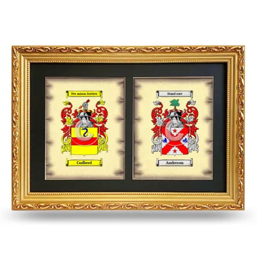 Double Coat of Arms Framed - Gold