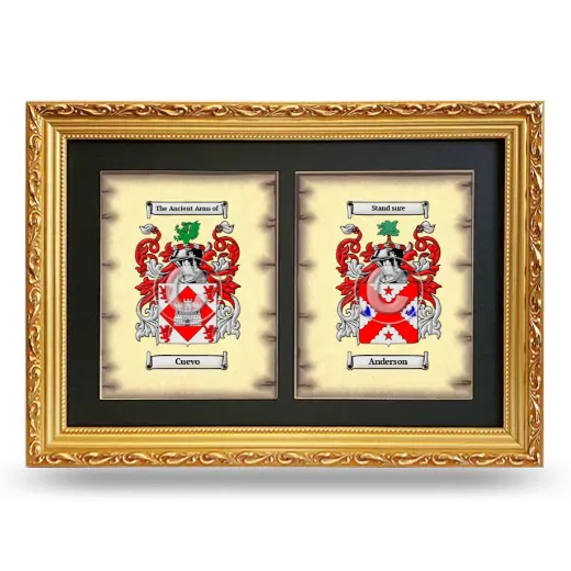 Double Coat of Arms Framed - Gold