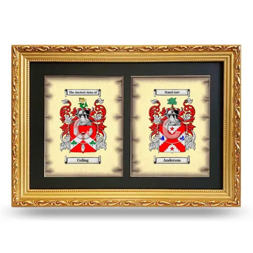 Double Coat of Arms Framed - Gold