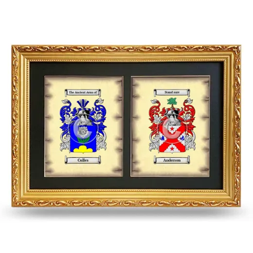 Double Coat of Arms Framed - Gold