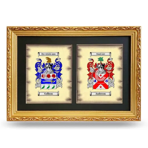 Double Coat of Arms Framed - Gold