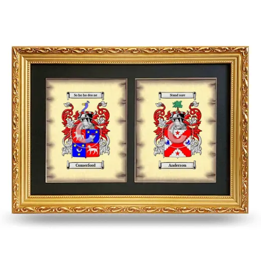 Double Coat of Arms Framed - Gold