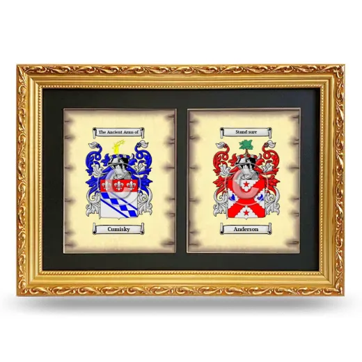 Double Coat of Arms Framed - Gold