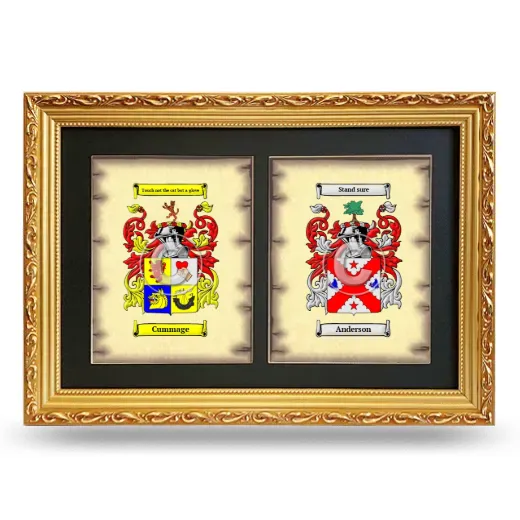 Double Coat of Arms Framed - Gold