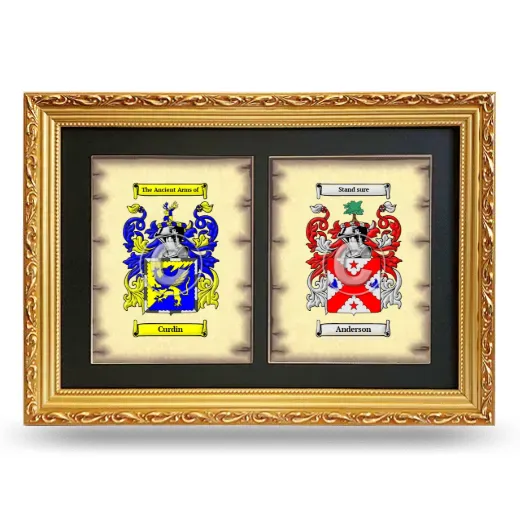 Double Coat of Arms Framed - Gold